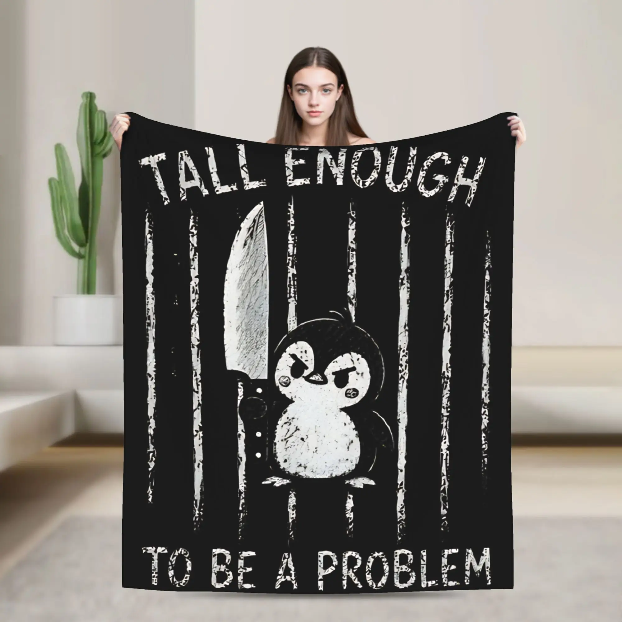 Tall Enough To Be A Problem Cartoon Fleece Throw Blankets  Blankets for Bedding Outdoor Ultra-Soft Plush Thin Quilt