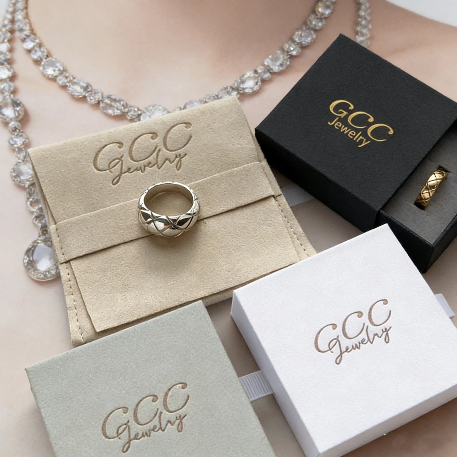 

20pcs 9x9cm Personalized Jewelry Box Bag Set Custom Logo Printed Jewelry Packaging For Gift