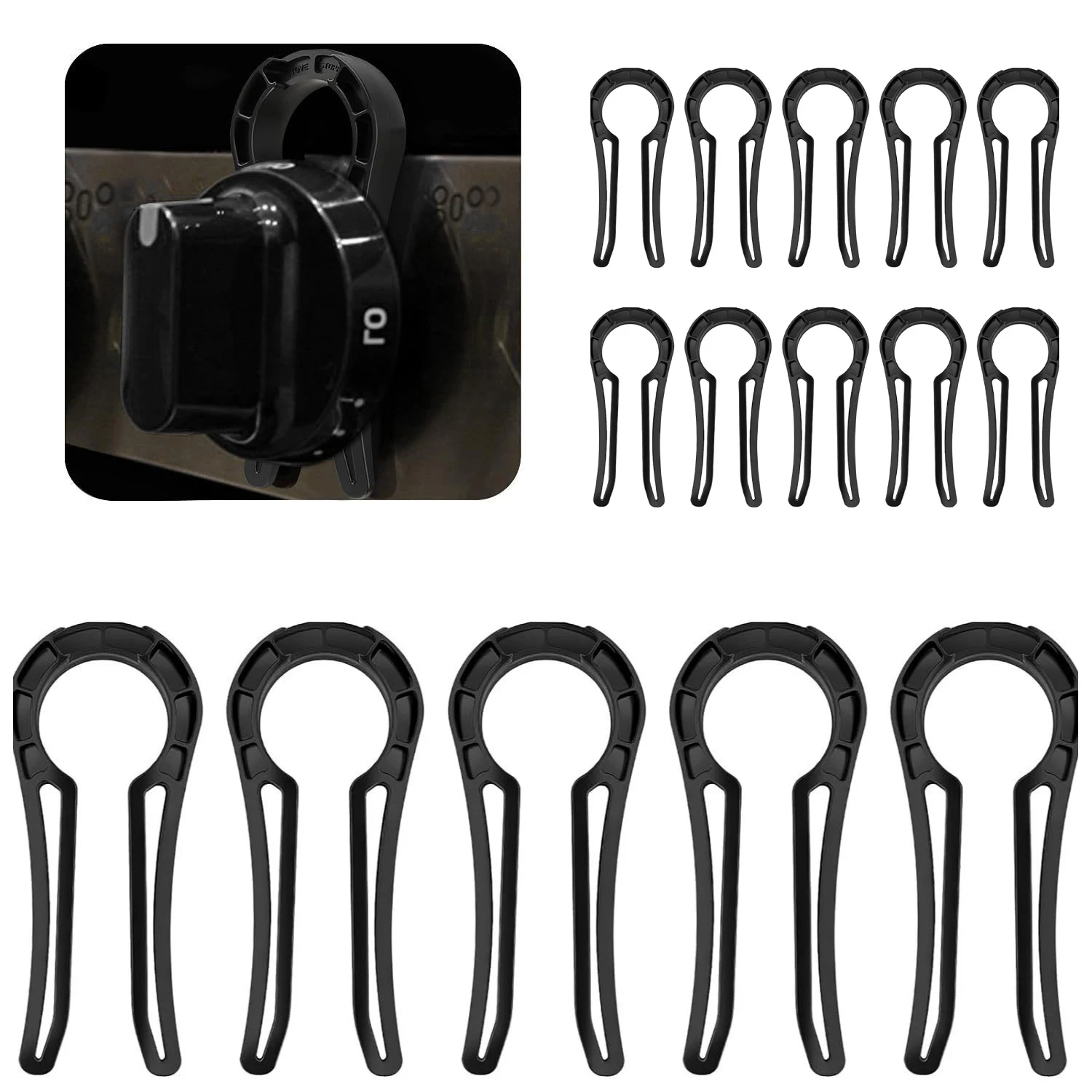 Durable ABS Kitchen Gas Stove Knob Lock Universal Child Safety Oven Knob Cover Clip Prevent Accidental Contact Baby Protection