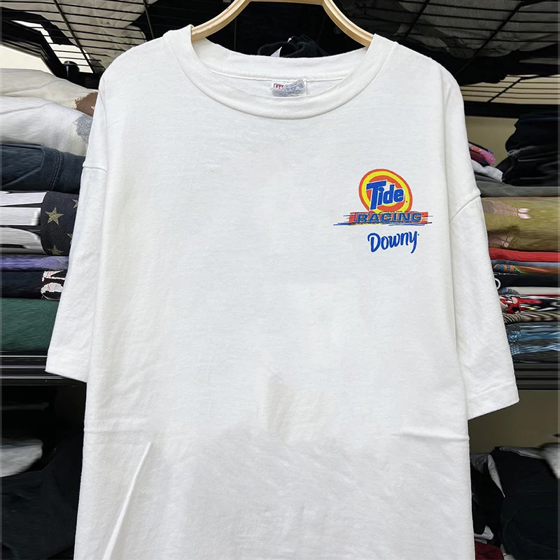 Cool Streetwear Style Short Sleeve T-Shirt Vintage Motorcycle Trend Loose Fit Cotton Tee round Neck Printed Casual Summer Tee