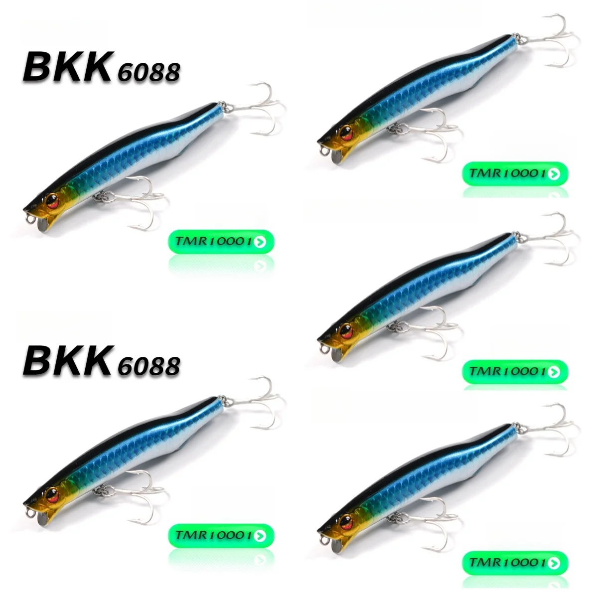 Wondersee 5pcs Jerkbait Floating Wobblers Minnow Popper 20g 95mm Treble Trolling Long Casting Sea Bass Fishing Lures Wholesale