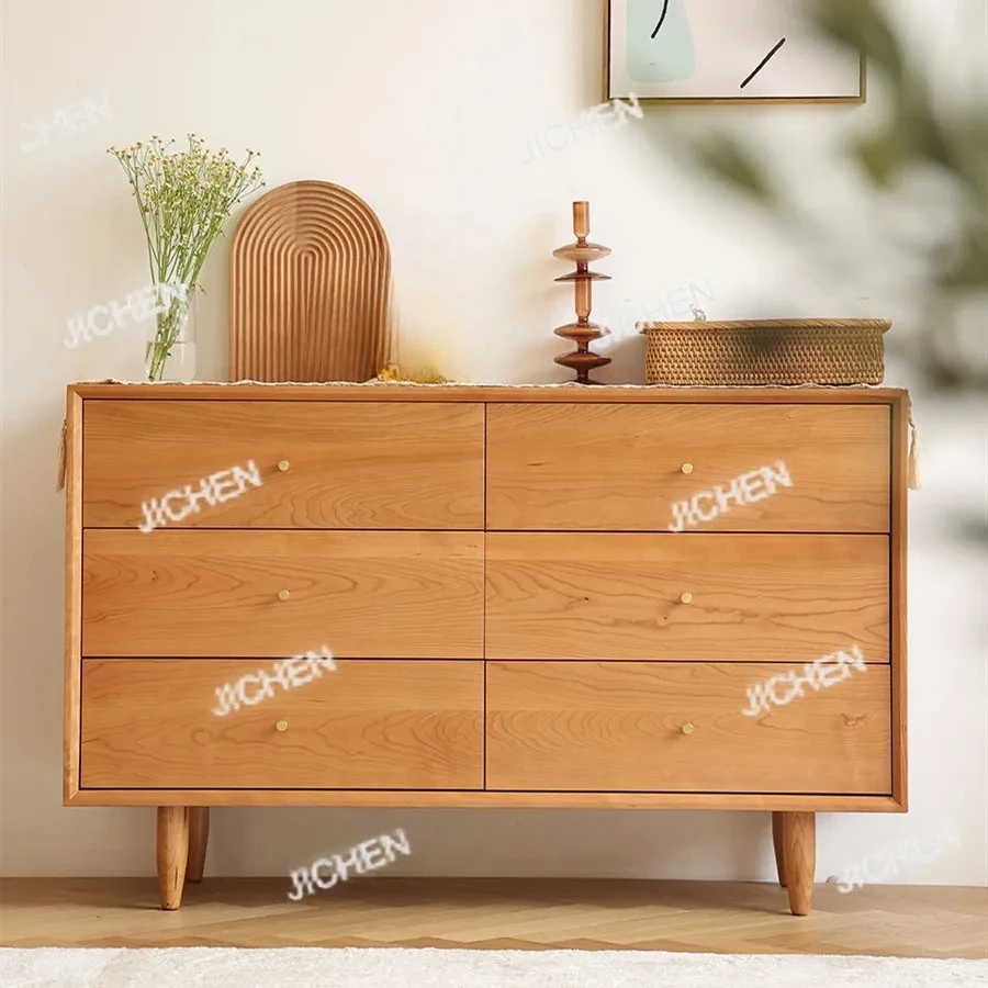 

Cloud six chest cabinet locker bedroom storage cabinet cherry wood retro six chest cabinet living room