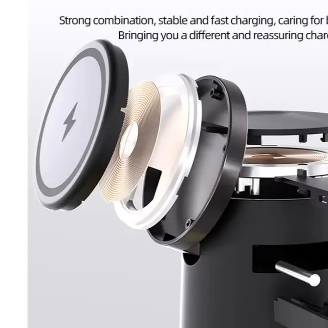 折りたたみ式ワイヤレス充電ステーション（ナイトライト付き）iphone16-15-14-13-12-airpods-4-iwatch対応-磁気急速充電ドック