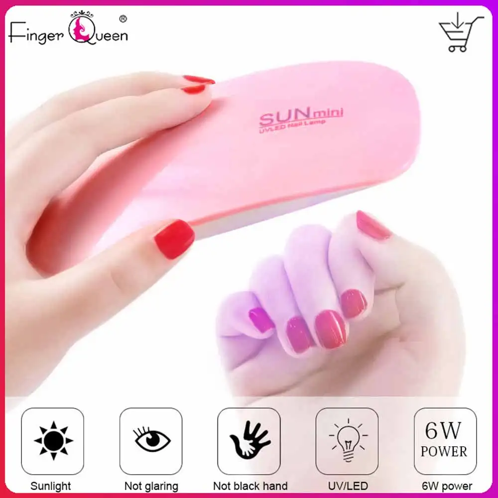 

2024 New Gel Based Manicuring Nail Tool with USB 6W Mini Nail Dryer Machine Portable 6 LED UV Lamp Portable Home Manicure Lamp