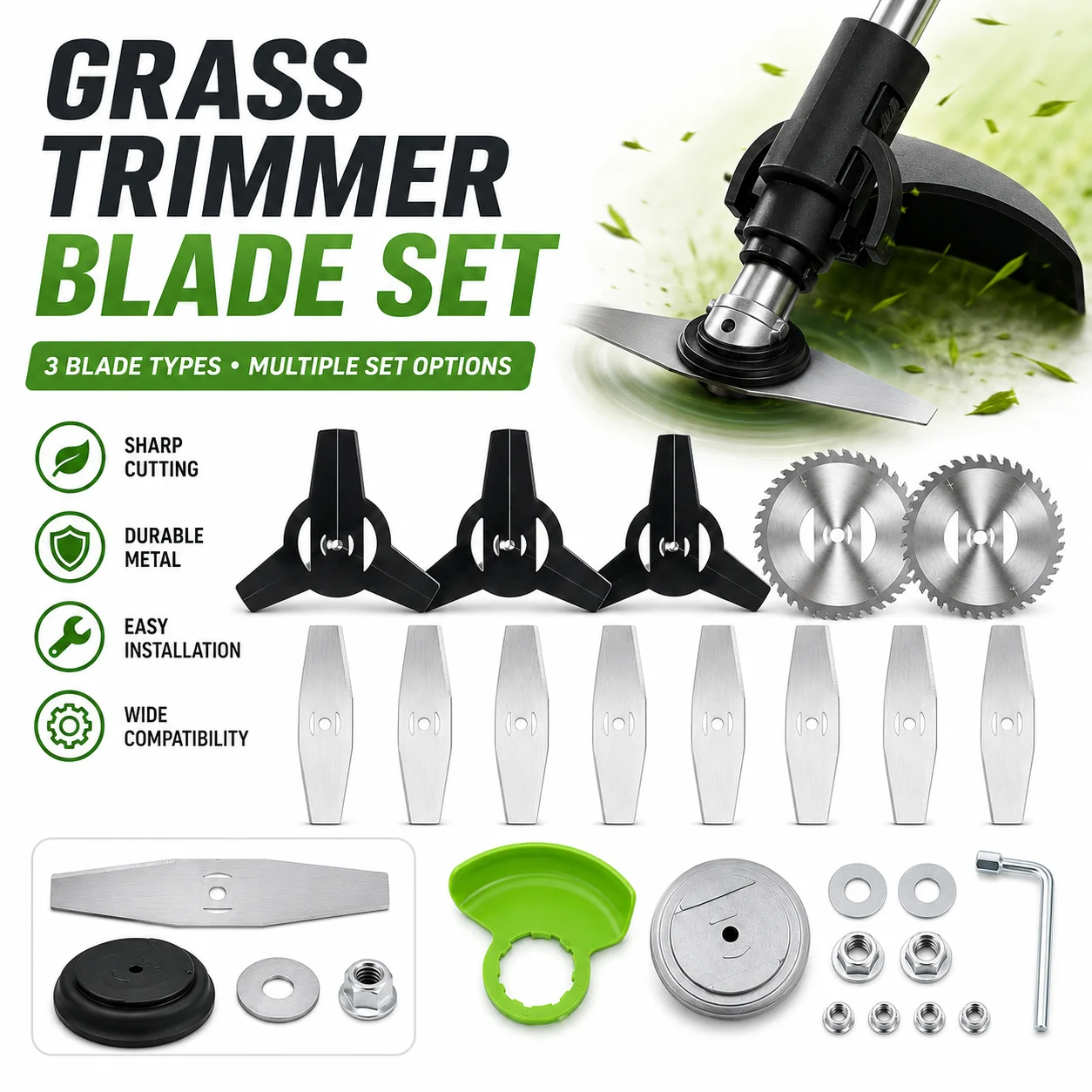 Gardening Tools Wholesale - 잔디 트리머 블레이드 세트, 3날 금속