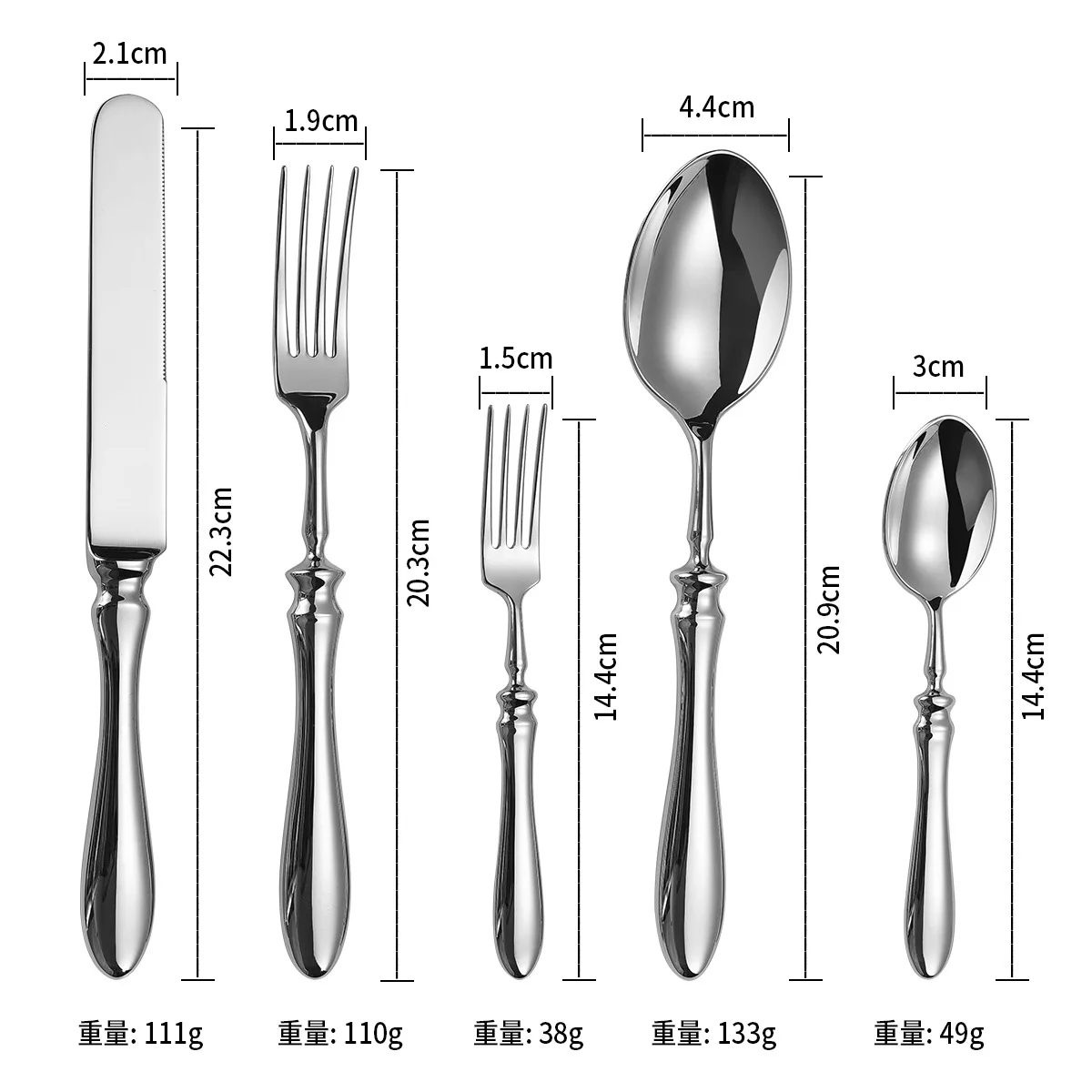 304 stainless steel knives, forks, gourd handles, high-grade steak restaurants, western-style knives, forks, spoons,