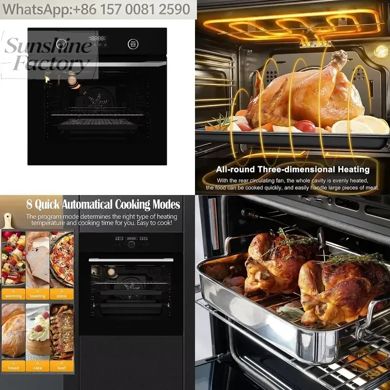 Hot Selling Multi Functions Electric 76L Pizza Steam Oven with SS Handle Built-in Ovens