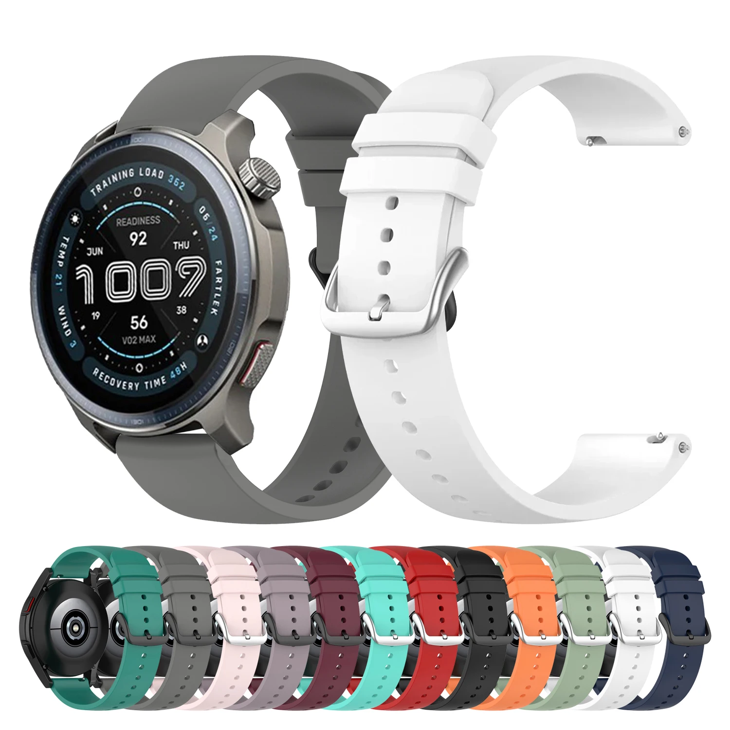 22 20mm Watch Strap For Huami Amazfit BALANCE 2/Active GTR 4 2 2E/GTR 4 3 Pro Bracelet BIP 6 5/GTS 4 2 mini Sport Silicone Band
