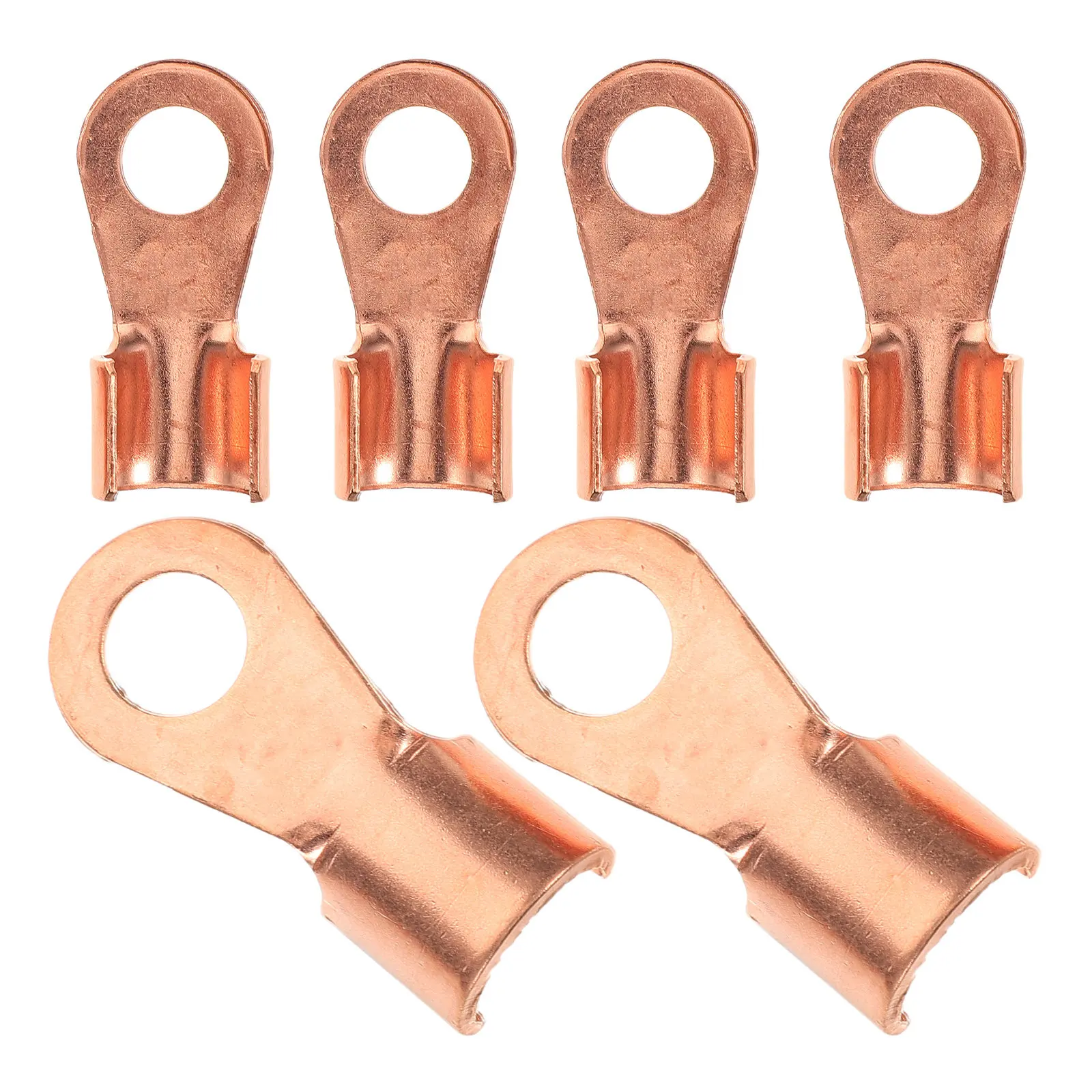 6Pcs Copper Open Ring Terminals Secure Wire Ear Connectors Electrical Crimp Wire Terminals Battery Cable Ends Battery Cable Ends