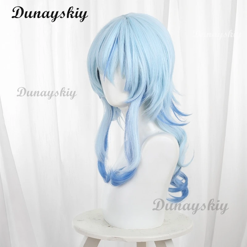 Wuthering Waves The Shorekeeper Cosplay Wig Blue Long Hair Black Shores Halloween Party Women Game Role Play Props Customized