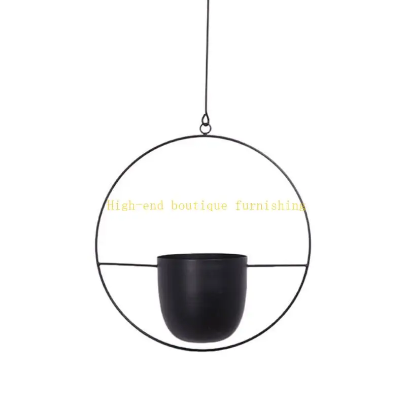 L9NB Hanging Planter Vase Golden Finishing-chain Hanger Hook Withstands