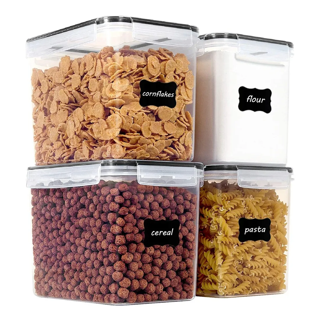 GOOD-4Pcs Airtight Food Storage Containers 3.6L-Plastic BPA Free Kitchen Pantry Storage Containers For Sugar,Flour And Baking