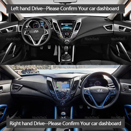 Imagen 2 del producto Para Hyundai Veloster 2012 2013 2014 2015 2016 2017 2018 tablero de cubierta alfombrilla antideslizante almohadilla protectora alfombra parasol de coche