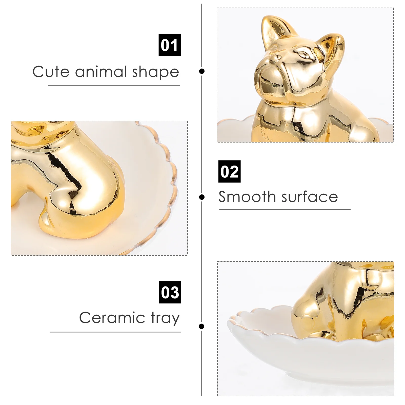 1Pcs Ceramic Jewelry Dish Plate Animal Design Jewelry Storage Display Tray for Table Entrance Stylish Trinket Tray