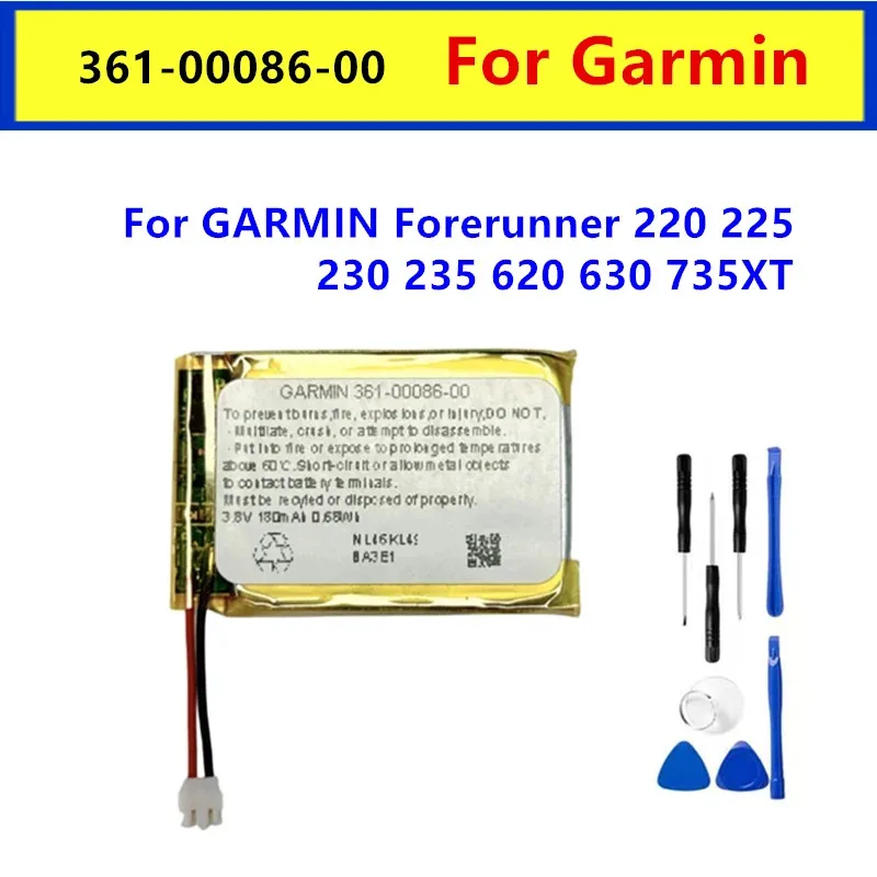 Новый аккумулятор 361-00086-00 для GARMIN Forerunner 220 225 230 235 235J 620 630 735XT Instinct/instinct Solar + бесплатные инструменты Новый аккумулятор 361-00086-00 для GARMIN Forerunner 220 225 230 235 235J 620 630 735XT Instinct/instinct Solar + бесплатные инструменты