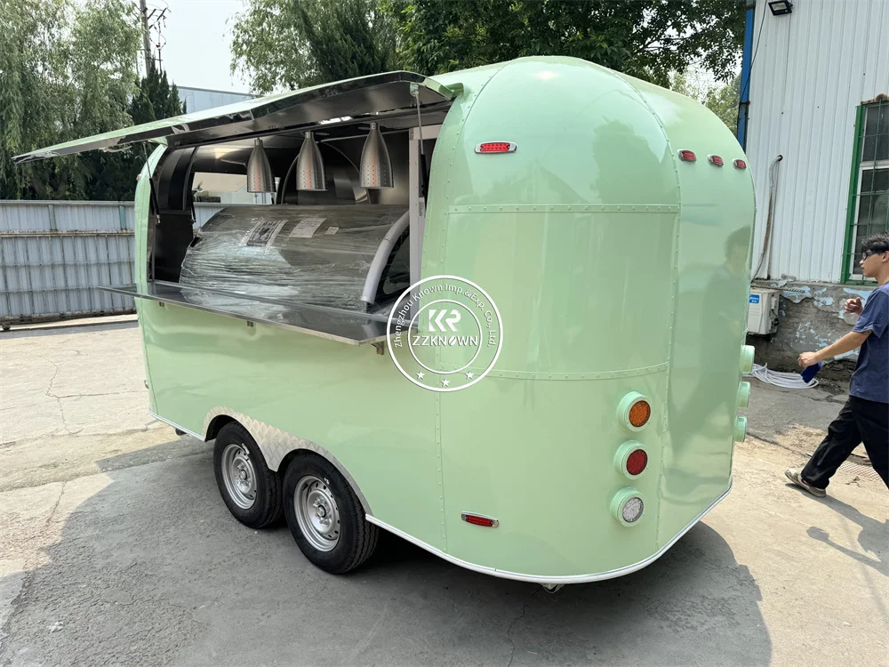 Food Truck Trailer Airstream Customized Catering Equipments Mobile Coffee Snack Kiosk Concession Fast Food Cart For Sale