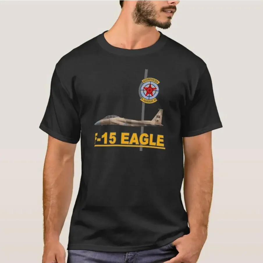 F-15 Strike Eagles 65th Aggressors Squadron T-Shirt 100% Cotton O-Neck Summer Short Sleeve Casual Mens T-shirt Size S-3XL