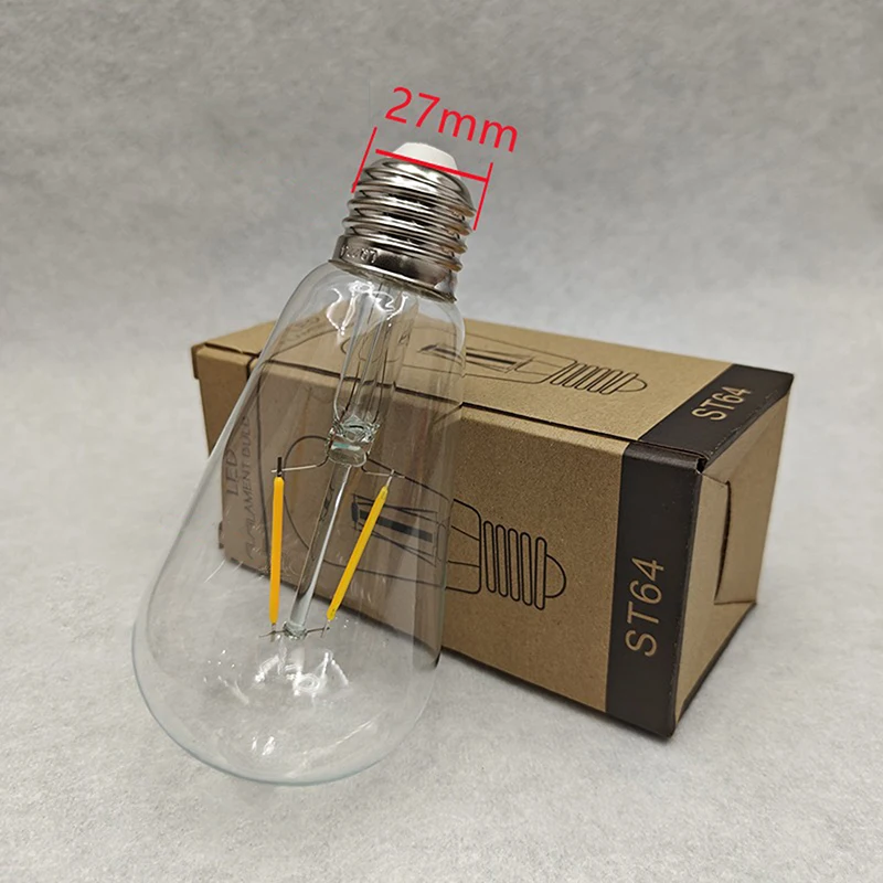 ST64 Vintage Replace LED Filament Bulb E27 12W 16W LED Light Bulb Transparent Glass Antique Shape Decoration Lighting Lamps