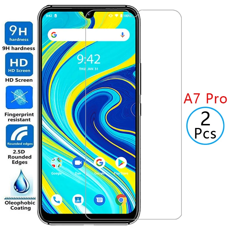 2pcs for Qt 2pcs Protective Tempered Glass for Umidigi A7 Pro Screen Protector on Umi Digi a 7 7a A7p