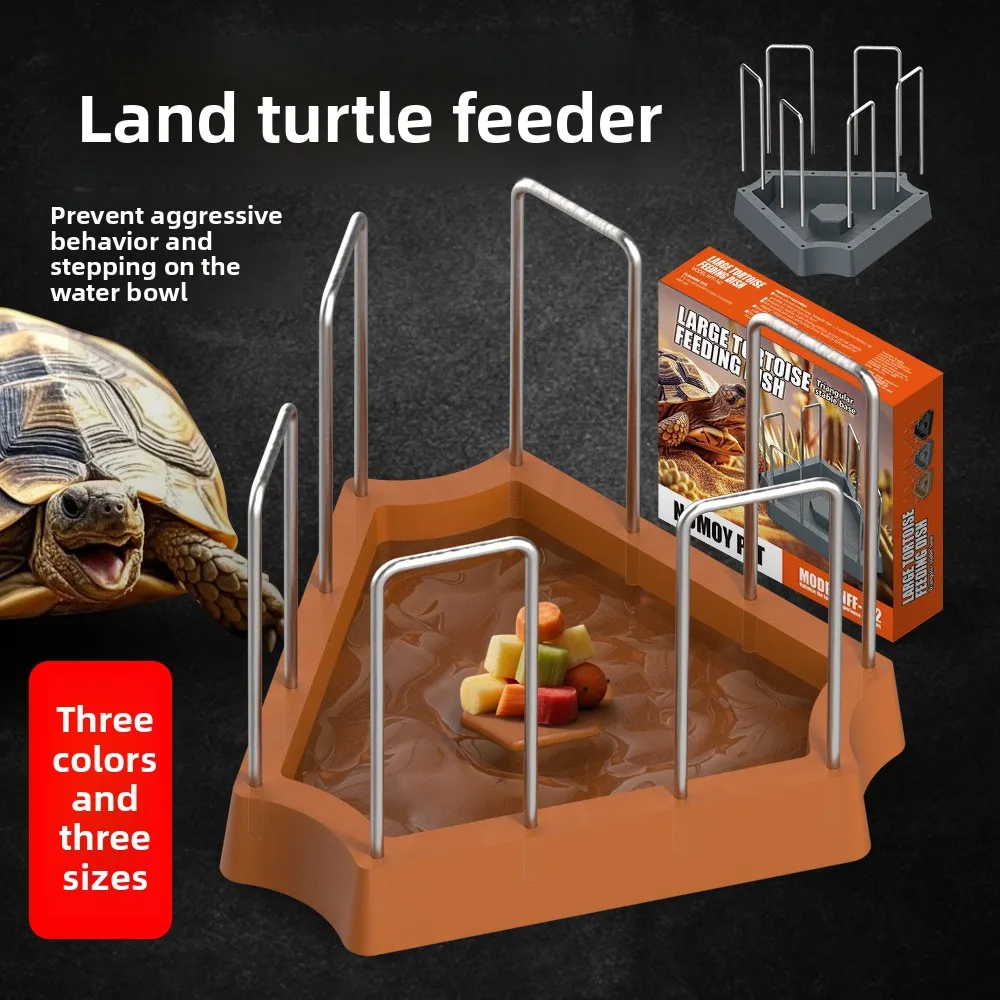 

NOMOY Triangular Turtle Feeder-Tip-Proof&Anti-Collision Food Water Dish for Tortoise&Aquatic Turtles,Heavy Duty Reptile Bowl