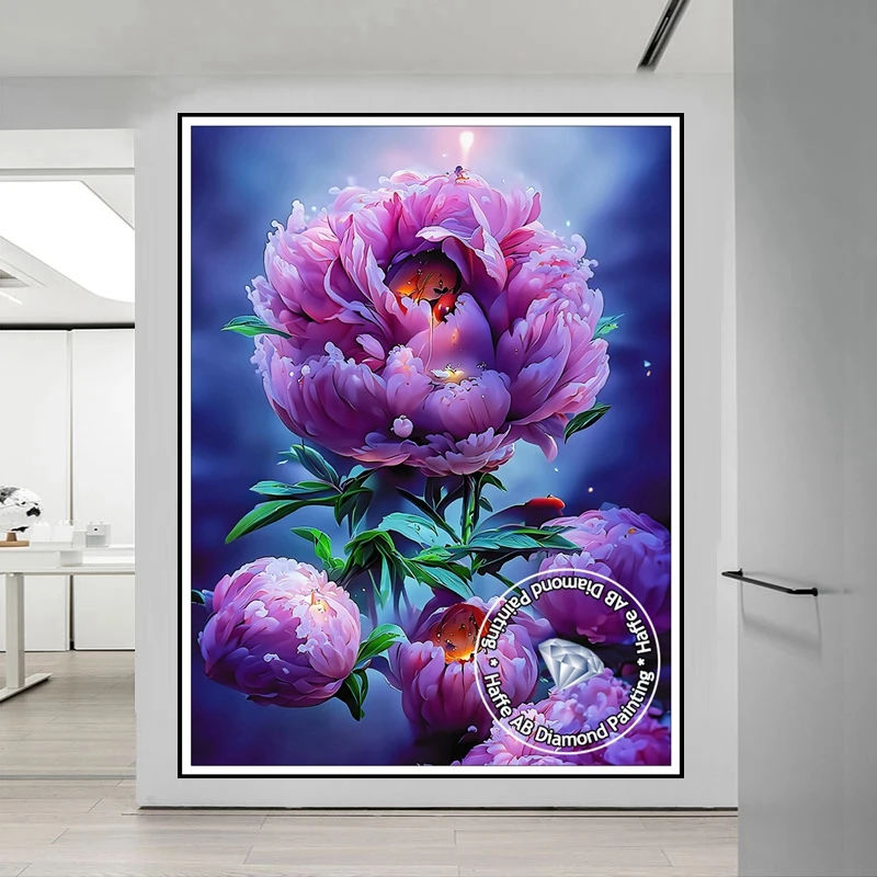 Dream Red Tree Peony AB Diamond Art Painting Fantasy Flower Palace Landscape Embroidery Cross Stitch Crystal Craft Room Decor