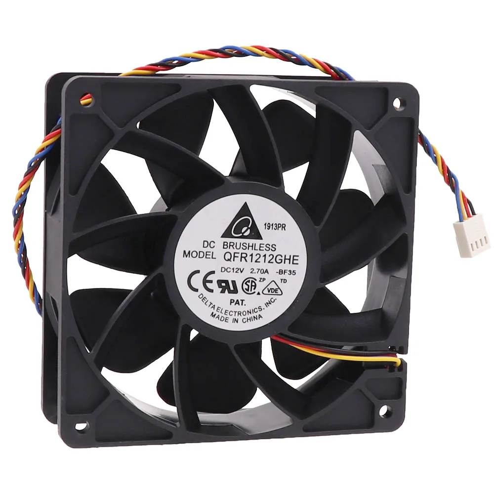 Fan Cooling Original 12CM For Delta DC 12V 12038 QFR1212GHE PFC1212DE TFC1212DE AFC1212DE PWM S7 S9 S11 S15 T9 For Bitcoin Miner