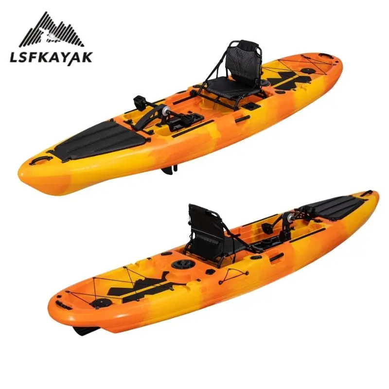 LSF Kayak 3.96m One Person Light Weight Fishing Boat HDPE With Fish Finder Mount For Fishing Surfing Drifting & Cruising