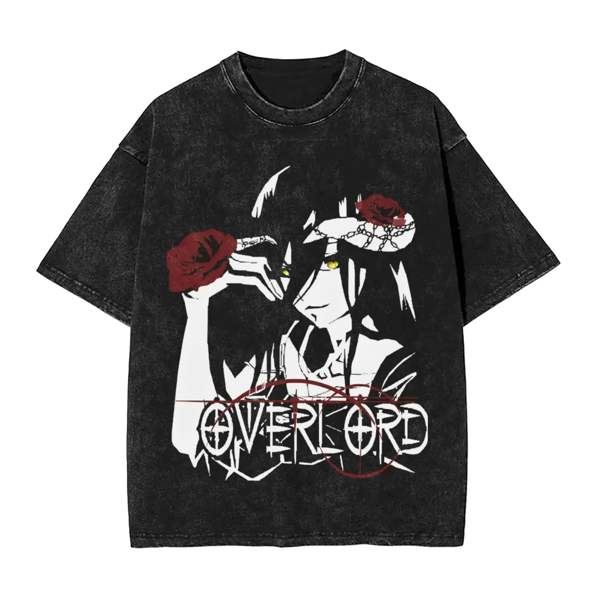 Camiseta Overlord para Hombre - Camisetas Albedo Oververseer, Camiseta Casual de Verano Y2K con Cuello Redondo y Manga Corta, Estilo Personalizado de Gran Venta