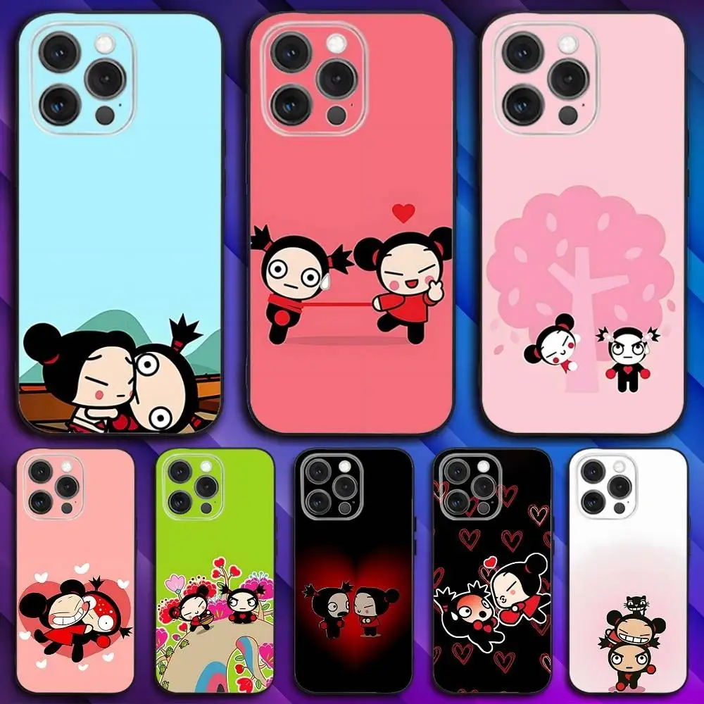 

Cartoon Pucca Cute G-Garu Phone Case For iPhone 16,15,14,13,12,11,Pro,Max,Plus,X,XS,SE4,E,Mini,Soft Black Case