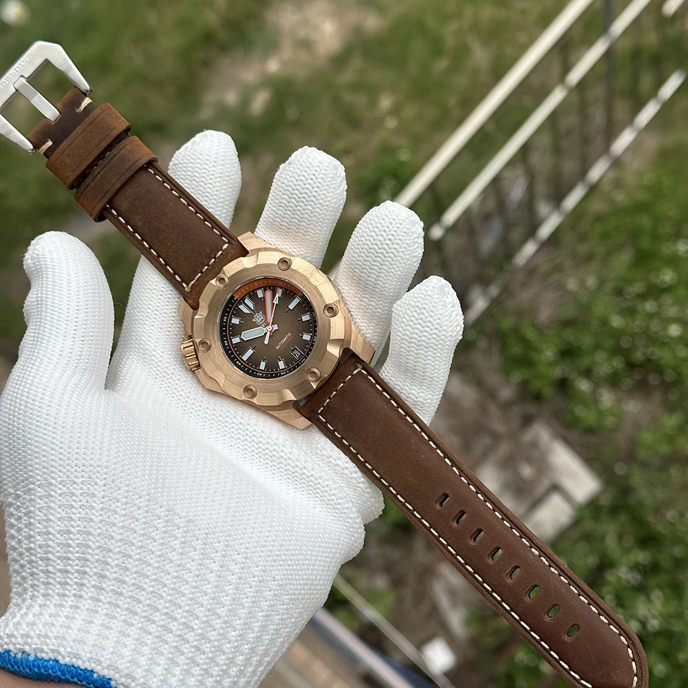 STEELDIVE Men Automatic Watch Bronze 45MM Mechanical Wristwatch Diver 100ATM Waterprooof BGW-9 Luminous Sapphire NH35