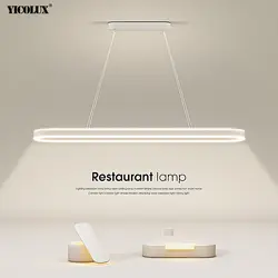 Blanco Simple largo nuevo moderno LED luces de araña sala de estar comedor dormitorio salón decoración lámparas electrodomésticos iluminación interior