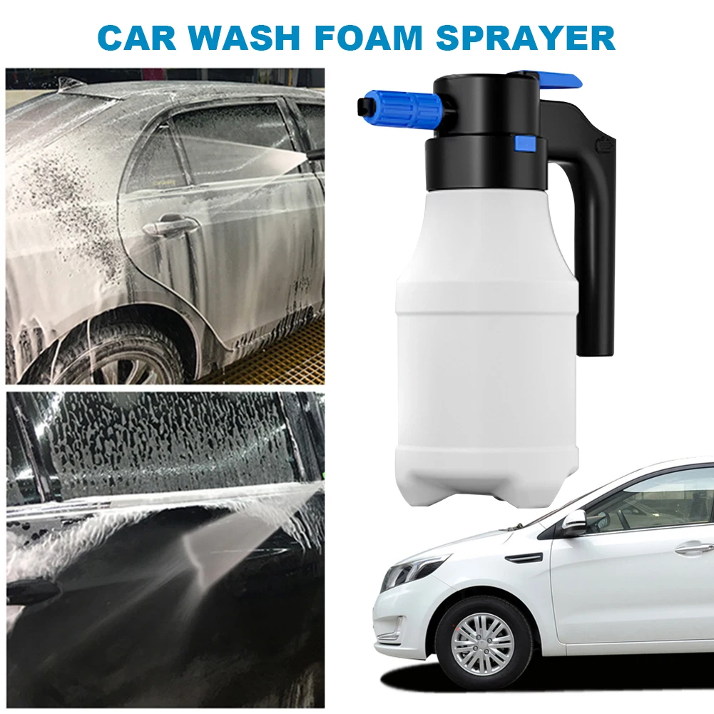 

1.5L Multifunctional Auto Wash Foam Spray Bottle Electric Foam Sprayer 2300mAh Battery Powerful Electric Car Washer for Car Wash
