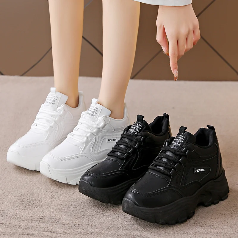 Spring New Style Fashionable, Comfortable, Wear-resistant, Leg-showing Small Casual Sports White Shoes, Hot Street Style