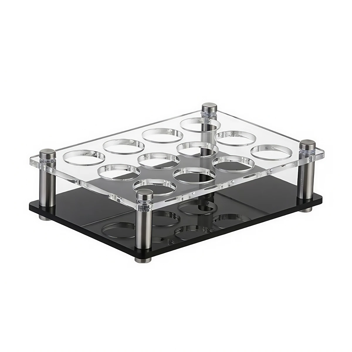 18x12.6x5.2cm 12 Holes for acrylic Cup Organizer Easy Clean for acrylic Organizer Glass Holder Reinforced Design Elements