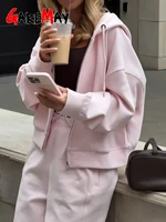 Fashion Women's Summer Tracksuit with A Zipper Pants Cotton Pink Two Piece Set Women Classic Red Tracksuit for Women with A Hood - Image 3