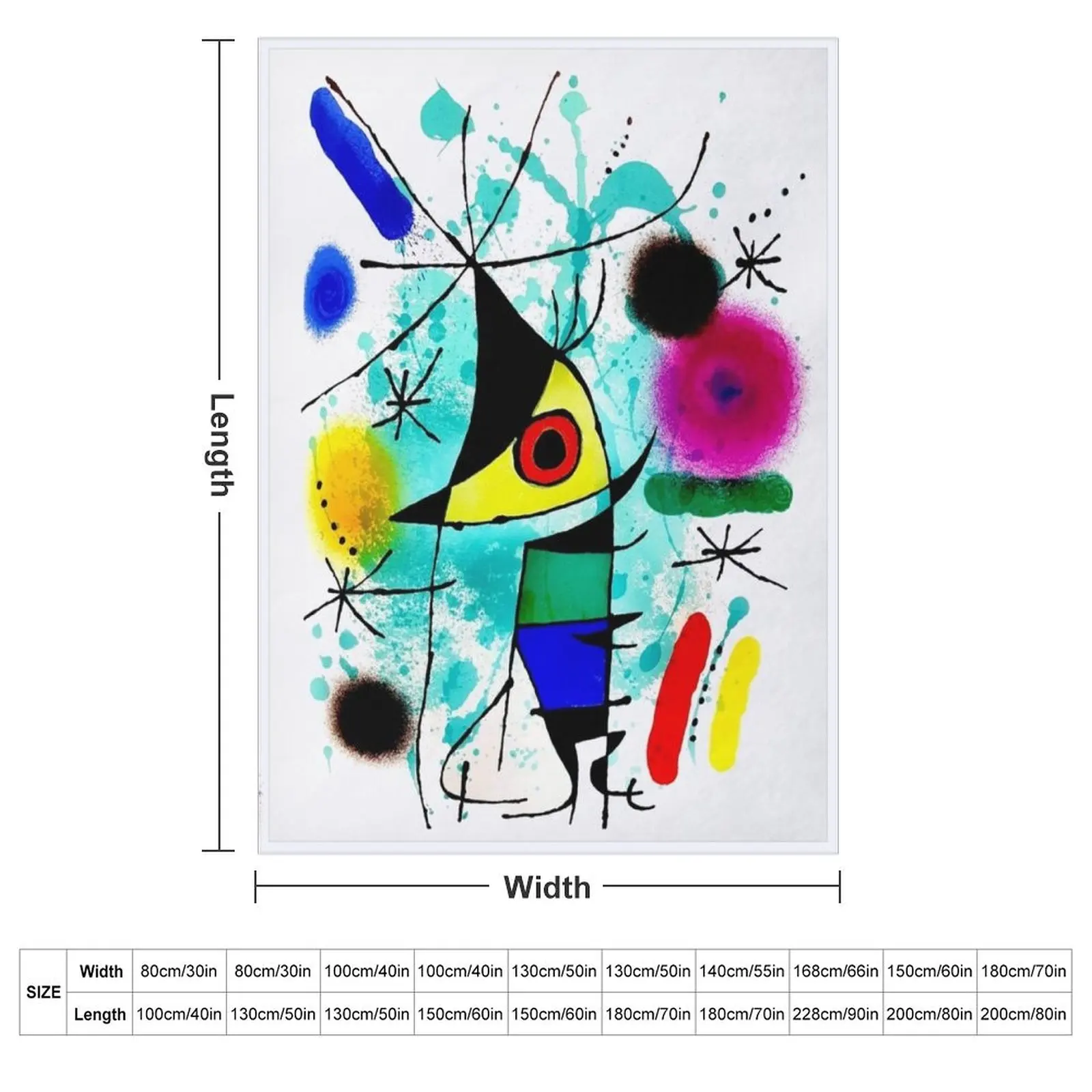 Joan Mir?3 Abstract Surrealism - 'The Singing Fish' Throw Blanket for sofa Heavy Flannels Blankets