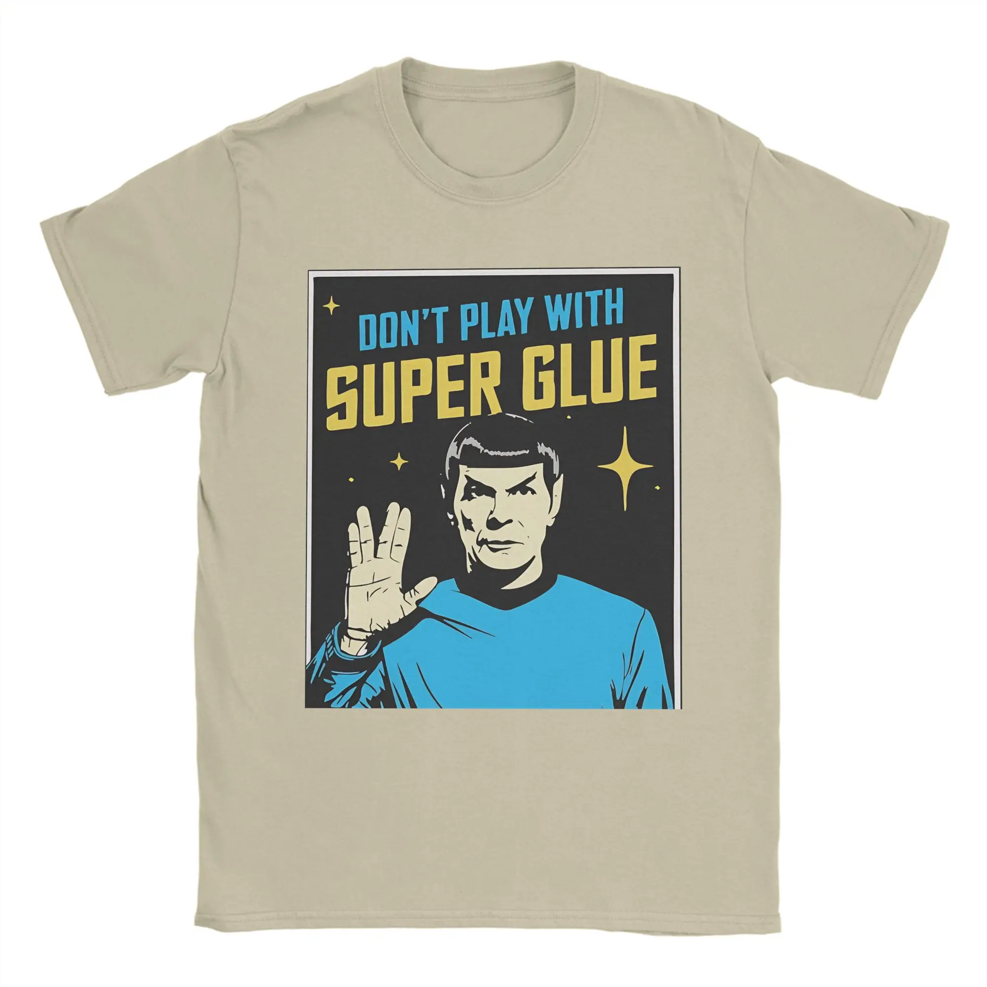 Speel niet met superlijm op! Star Trek T-shirt Heren Katoenen Vintage T-shirts O-hals T-shirt Korte Mouw Kleding Klassiek