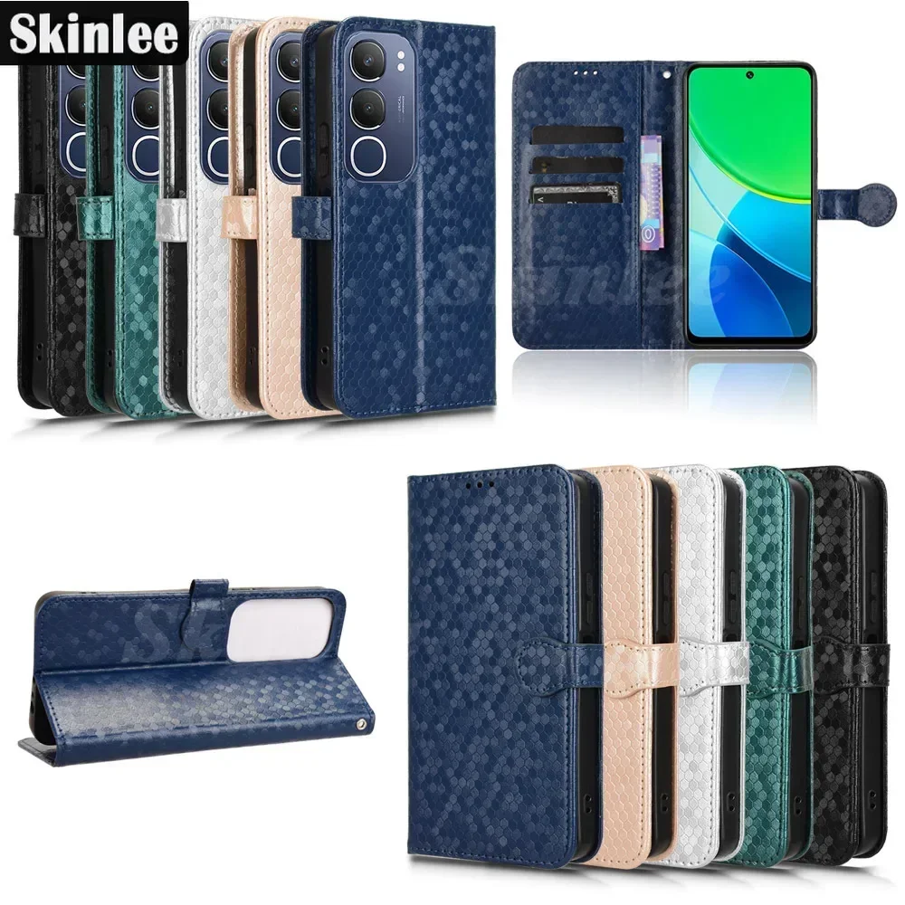 For VIVO Y19S Y28 Y03 Y03T Flip Case Texture Leather Card Slot Wallet Back Cover For VIVOY28 Y03 Y03T T y 19 28 Cover Funda Capa