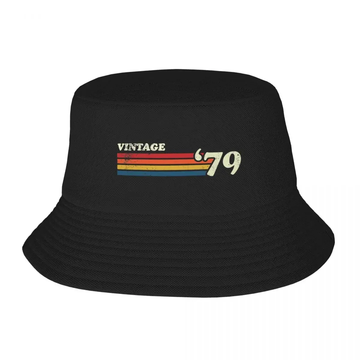 

VINTAGE '79 RETRO STRIPES Bucket Hat Thermal Visor Horse Hat Hip Hop Women's Beach Men's