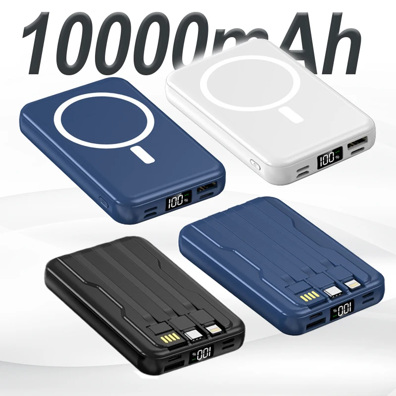 Power Bank 1000 mAh magnetischer Akku Power Bank mit USB-C-Kabel 20 W Schnellladung Ultra Slim