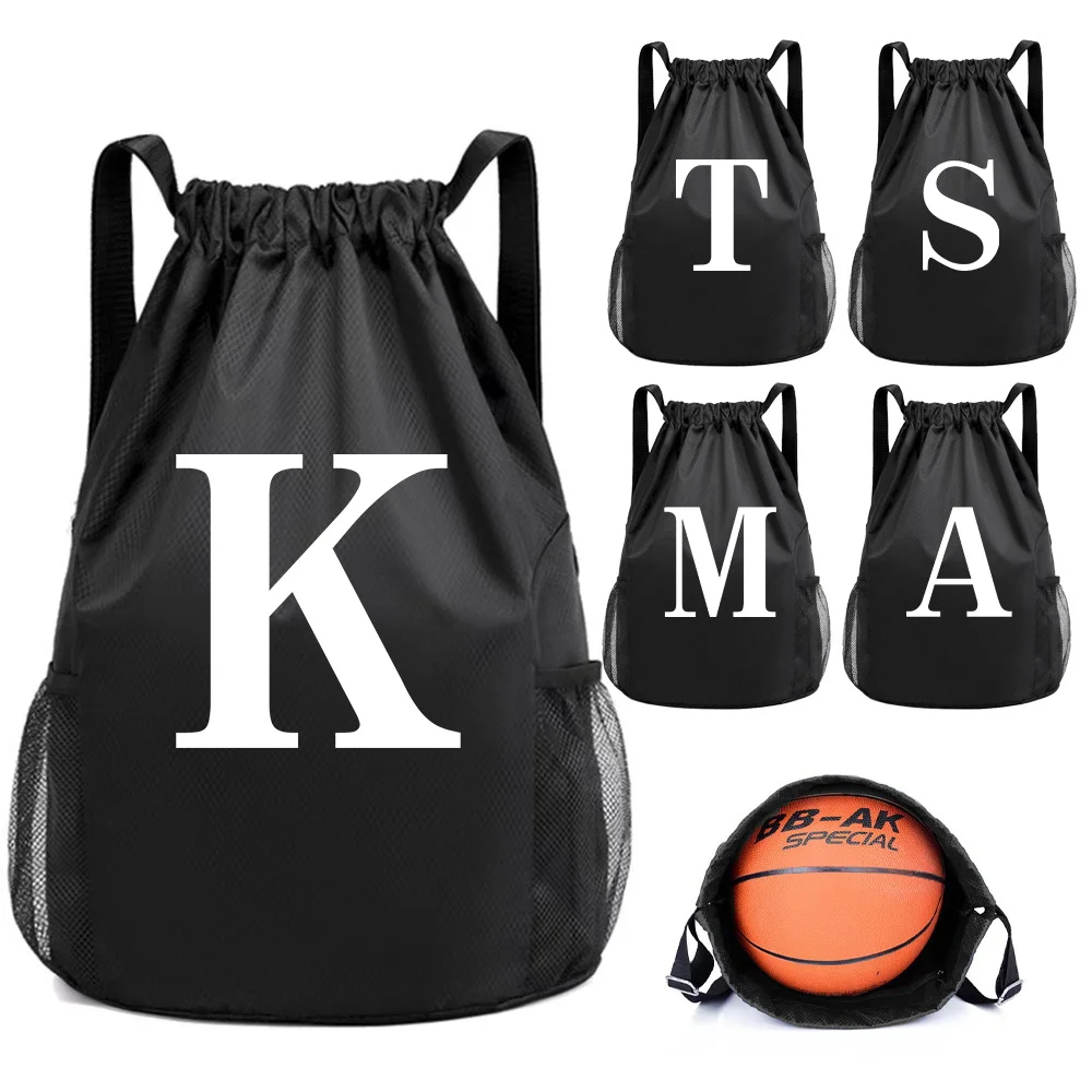 1Pc Black Drawstring Bag Waterproof Oxford String Backpack Foldable Cinch Bag for Travel, Swimming, Fitness, Cycling