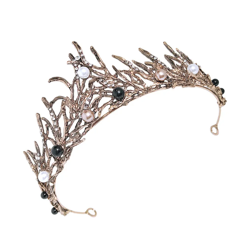 

1Pcs Elegant Bride Wedding Crystal Crown Headdress Chic Retro Crown Hair Decor Party Headband Bride Hair Decor