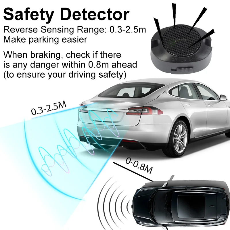 Car Parking Sensor Backup Radar Reversing Assistance Aid Kit with Audio Buzzer Alarm Parking Radar System Car Parking Sensors