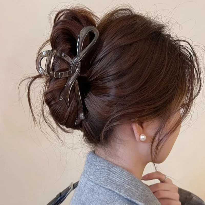 13 سنتيمتر شريط أكريليك القوس مخلب شعر مقاطع شعر السلطعون المشابك اللامعة أغطية الرأس دبابيس الشعر القرش ذيل حصان للنساء إكسسوارات الشعر #4