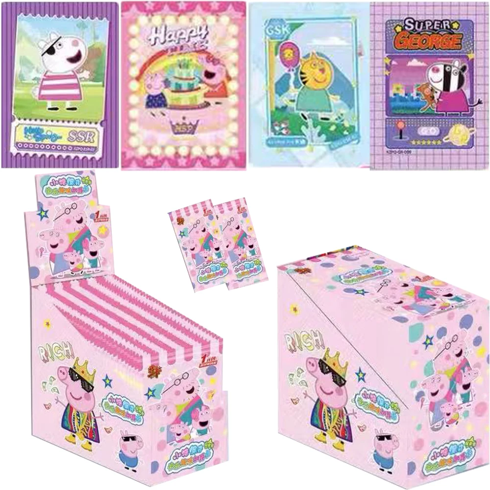 

New Peppa Pig Card Mummy George Daddy Anime adventure Collection Family Children Toys Gift card boxentertainment Cards