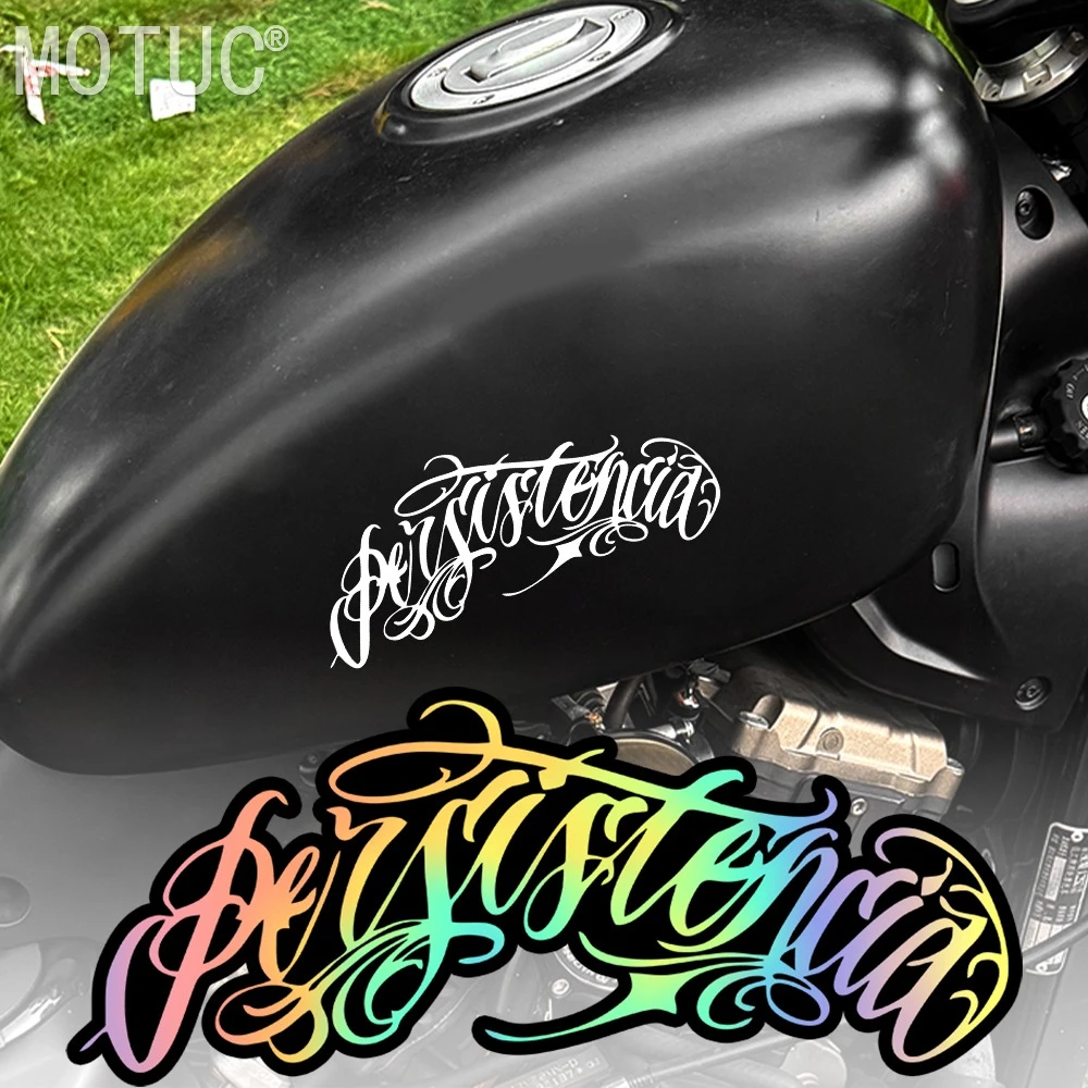 Autocollants en vinyle « Persist » en écriture cursive espagnole, imperméables pour casque, voiture, équipement