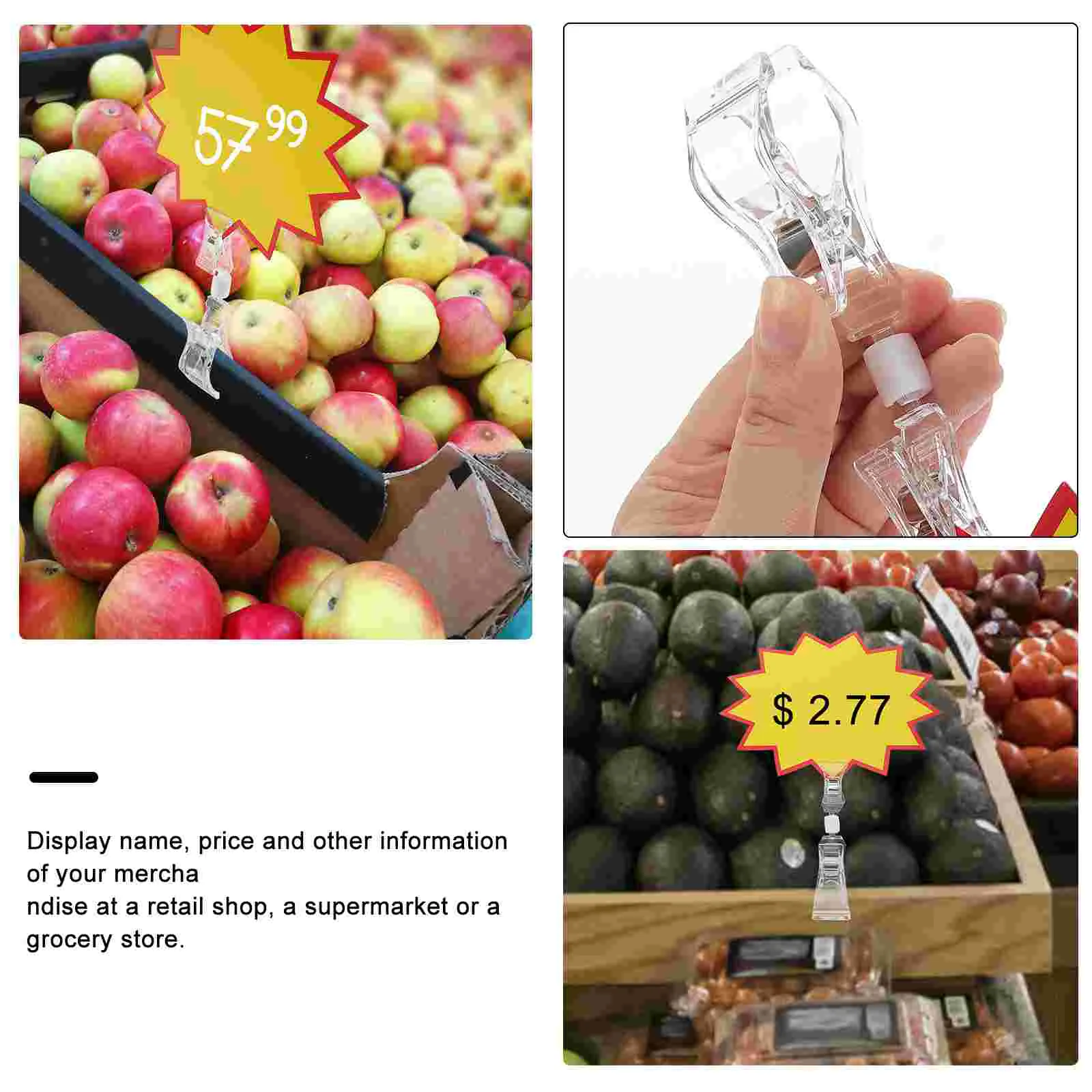 Pop Advertising Folder Sign Clip Holder Tag Sale Tags Labels Acrylic Merchandise Stickers