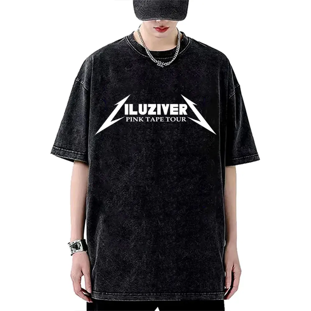 

Rapper Lil Uzi Vert Pink Tape Tour Vintage Washed T-shirt Men Women Hip Hop Pop Music T-shirts Male Fashion Oversized T Shirts