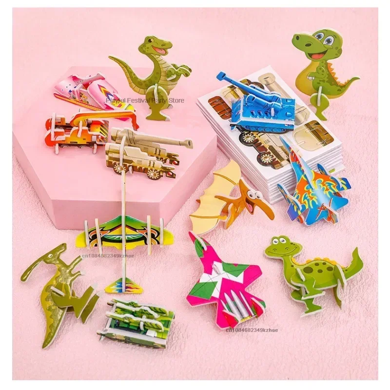 10pcs/bag 3D Animals Foam Puzzle Educational Toys for Kids Birthday Party Favor Guest Gift Classroom Rewards Goodie Fillers