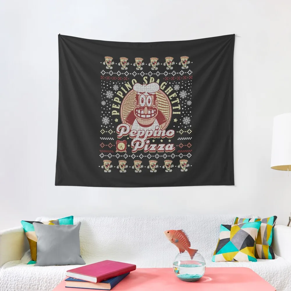 Peppino Pizza Ugly Sweater Tapestry Decoration Home Mushroom Decorative Wall Tapestry